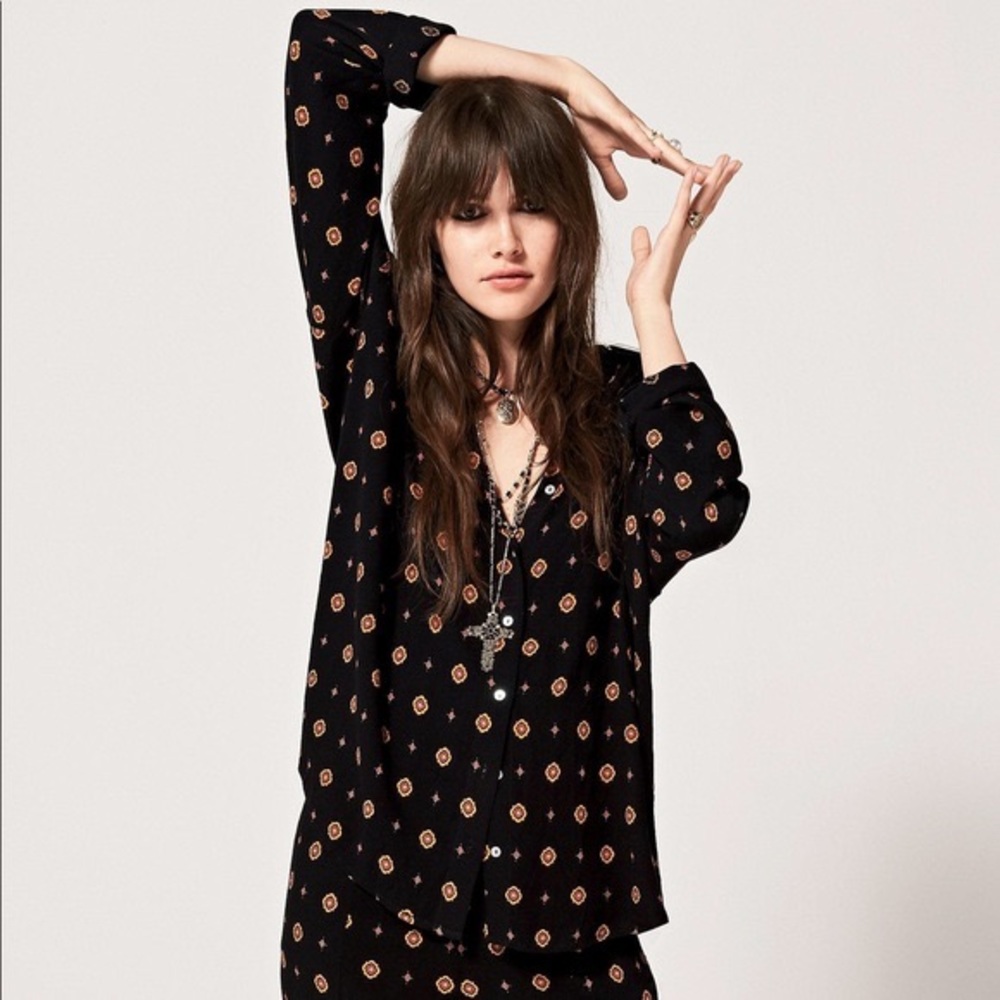 Free People Shirt Up Button Down Top